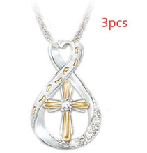 Load image into Gallery viewer, Cross Footprint Diamond Pendant Two Tone
