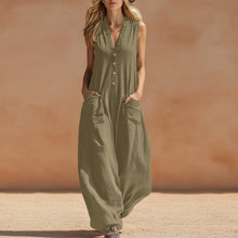 Load image into Gallery viewer, Women's Sleeveless Wide-Leg Jumpsuit with Pockets
