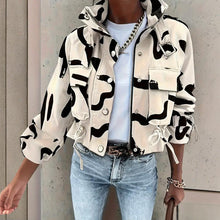 Load image into Gallery viewer, Women’s stand collar drawstring hem jacket
