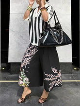 Load image into Gallery viewer, Women's Wide-Leg Cargo-Style Pants with Zipper &amp; Button Detail
