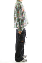 Load image into Gallery viewer, WELD Long Sleeve Washed Flannel Crop Top Button Down Shirt
