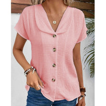 Load image into Gallery viewer, 🌞 Women's Summer Solid Color Short-Sleeved Button Cardigan Top
