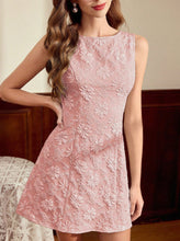 Load image into Gallery viewer, Women's Jacquard Sleeveless Midi Dress – Slim Fit French Minimalist Style
