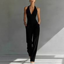 Load image into Gallery viewer, Women’s One-piece Trousers Lace Backless Deep V – High-Waisted Casual Outfit
