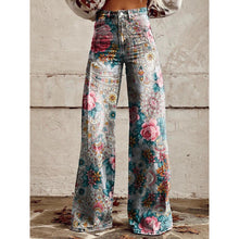 Load image into Gallery viewer, Women's Printed Flare Pants – Mid-Waist Full Length Plus Size

