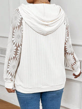 Load image into Gallery viewer, Women's Round-Neck Hollow-Out Lace Paneling Long Sleeve Pullover – White
