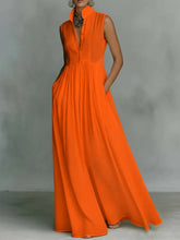 Load image into Gallery viewer, Women's French-Style High-Waist Midi Dress with Ribbon Tie

