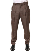 Load image into Gallery viewer, Brunello Cucinelli Brown Wool Mid Waist Dress Trouser Pants
