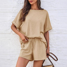 Load image into Gallery viewer, 👕 Oversized T-Shirt &amp; Drawstring Shorts Set – Ultimate Casual Comfort
