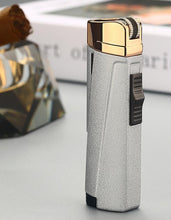 Load image into Gallery viewer, NEW Modern Luxury Grinding Wheel Three Torch Turbo Lighters For Cigarettes Accessories Cigar Smoking Lighters New Metal Design
