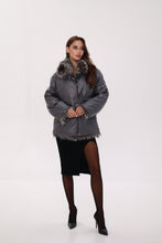 Load image into Gallery viewer, Reversible Genuine Silver Fox  Down Fill Coat
