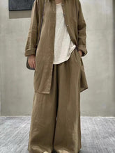 Load image into Gallery viewer, Retro Cotton Shirt&amp;Wide-Leg Pants 2 Sets Suit
