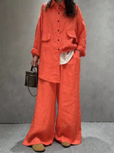 Load image into Gallery viewer, Linen Loose Shirt &amp;Wide-Leg Pants 2-Pieces Suit
