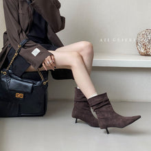 Load image into Gallery viewer, Pointed Toe Mid-Calf High Heel Boots for Women
