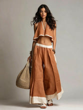 Load image into Gallery viewer, Sleeveless V-Neck Two-Piece Set – Solid Color Lounge &amp; Casual Outfit
