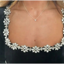 Load image into Gallery viewer, Elegant Square Neck Long-Sleeved Dress With Flowers Rhinestone Design
