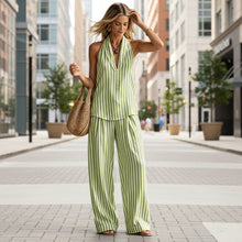 Load image into Gallery viewer, Women's Striped Sleeveless Top &amp; Wide-Leg Pants Two-Piece Set
