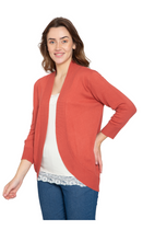 Load image into Gallery viewer, Women's Curved Hem Cardigan - Open Front in Soft Cashmere like Fabric
