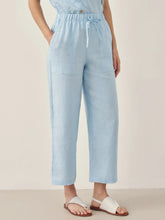 Load image into Gallery viewer, 100% Linen Short-Sleeve Round Neck Button Detail Top &amp; Pants Set JOSIE
