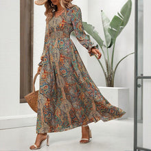 Load image into Gallery viewer, Retro Geometric Print Maxi Dress
