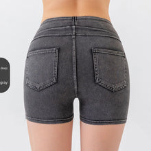 Load image into Gallery viewer, Denim-Look High-Waist Hip-Lifting Yoga Shorts – Slimming Tummy Control Fitness Shorts
