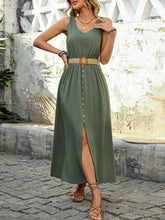 Load image into Gallery viewer, Decorative Button Sleeveless Midi Dress Elegant &amp; Timeless Long Comfortable Dress

