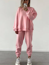 Load image into Gallery viewer, Women's Crewneck Sweatshirt &amp; Jogger Pants Two-Piece Set – Loose Fit
