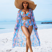 Load image into Gallery viewer, High-End Print Bikini Three-Piece Set – Padded Swimwear for Women
