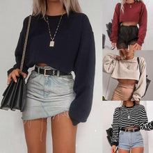 Load image into Gallery viewer, Women's Long Sleeve Crop Top T-Shirts
