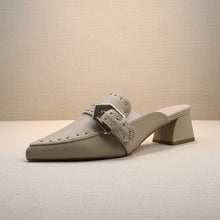 Load image into Gallery viewer, Women's Retro Pointed Toe Mid-Heel Closed-Toe Mules
