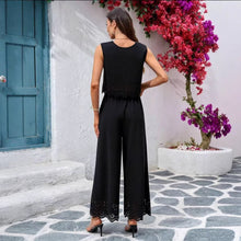 Load image into Gallery viewer, Women's Resort-Style Hollow-Out Tank Top &amp; Pants Set – 2-Piece with Pockets
