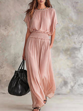 Load image into Gallery viewer, Women's Chiffon High-Waist Ruched Maxi Dress
