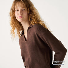 Load image into Gallery viewer, Women’s Ribbed Half-Open Collar Sweater
