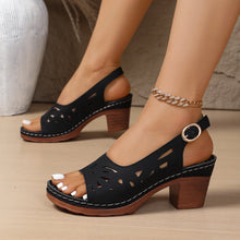 Load image into Gallery viewer, Retro Hollow-Out Buckle Strap Open-Toe Sandals – 4 Colors EU 36–43
