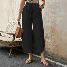 Load image into Gallery viewer, 🌿 Women's Cotton-Linen Cropped Drawstring Pants
