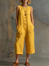 Load image into Gallery viewer, Women's Retro Sleeveless Wide-Leg Cropped Jumpsuit
