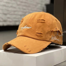 Load image into Gallery viewer, Korean Distressed Tie-Dye Letter Print Cotton Cap – Women’s Dome Crown
