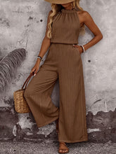 Load image into Gallery viewer, Women's Draped Neck Sleeveless Vest &amp; Casual Pants Two-Piece Set
