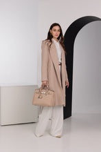 Load image into Gallery viewer, Geneva Classic Wraparound Wool Blend Overcoat in Beige
