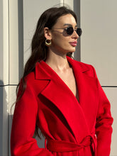 Load image into Gallery viewer, Astoria Classic Wraparound Wool Blend Overcoat in Red
