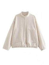Load image into Gallery viewer, Autumn Casual Full Size Drop Shoulder Snap Down Jacket with Buttoned Front and Pockets
