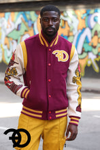 Load image into Gallery viewer, F1071 CASA De Wool Varsity Jacket - Burgundy

