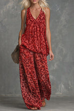 Load image into Gallery viewer, Women’s Leopard Print Sleeveless Top and Chiffon Pants Set
