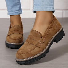 Load image into Gallery viewer, Thick-Sole Solid Color Loafers Women | Trendy Chunky Flats
