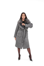Load image into Gallery viewer, Genuine Silver Fox Virgin Wool Coat
