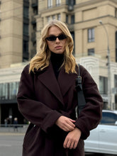 Load image into Gallery viewer, Emily Classic Wool Blend Overcoat in Rich Chocolate
