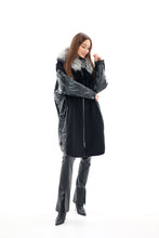 Load image into Gallery viewer, Genuine Silver Fox Fur Italian Cashmere Wool Freudenberg Comfortemp® Coat
