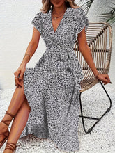 Load image into Gallery viewer, Summer Floral Boho Dress - Short Sleeve Ruffle Flowy Maxi Dresses
