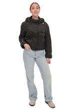 Load image into Gallery viewer, Studded Light Demi-Season Hooded Cropped Jacket in Black
