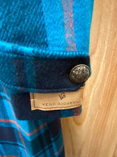 Load image into Gallery viewer, Veno Giovanni CB-9 Blue Windowpane Double breasted 100% Wool Overcoat/Topcoat
